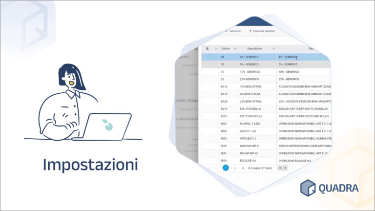 schermata impostazioni quadra: fatturazione elettronica come funziona